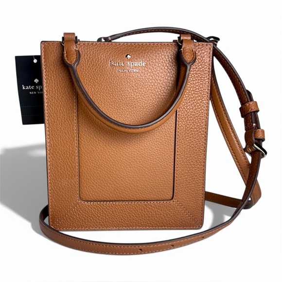 Kate Spade Lena Mini Tote Pebbled Leather Crossbody Tote Warm Ginger K1884 - Picture 1 of 9